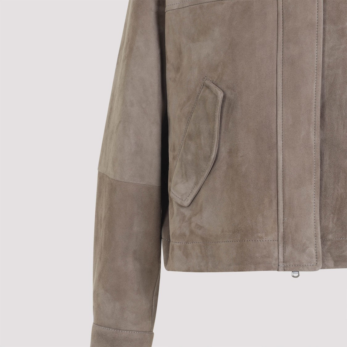 Brunello Cucinelli Brown Cold Suede Leather Jacket