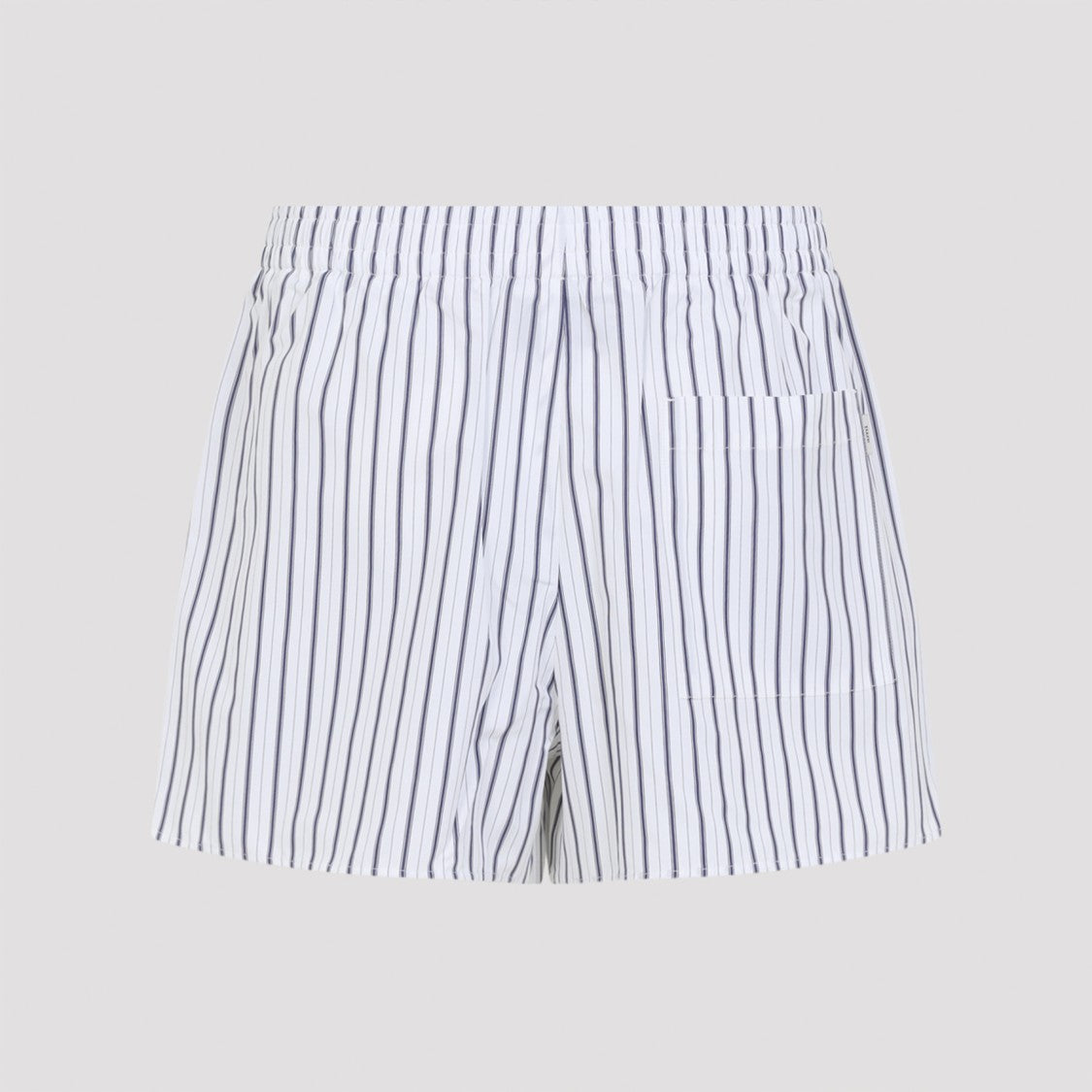 Ami Paris Vertical Stripe Bermuda Shorts With Elastic Waistband And Relaxed Fit