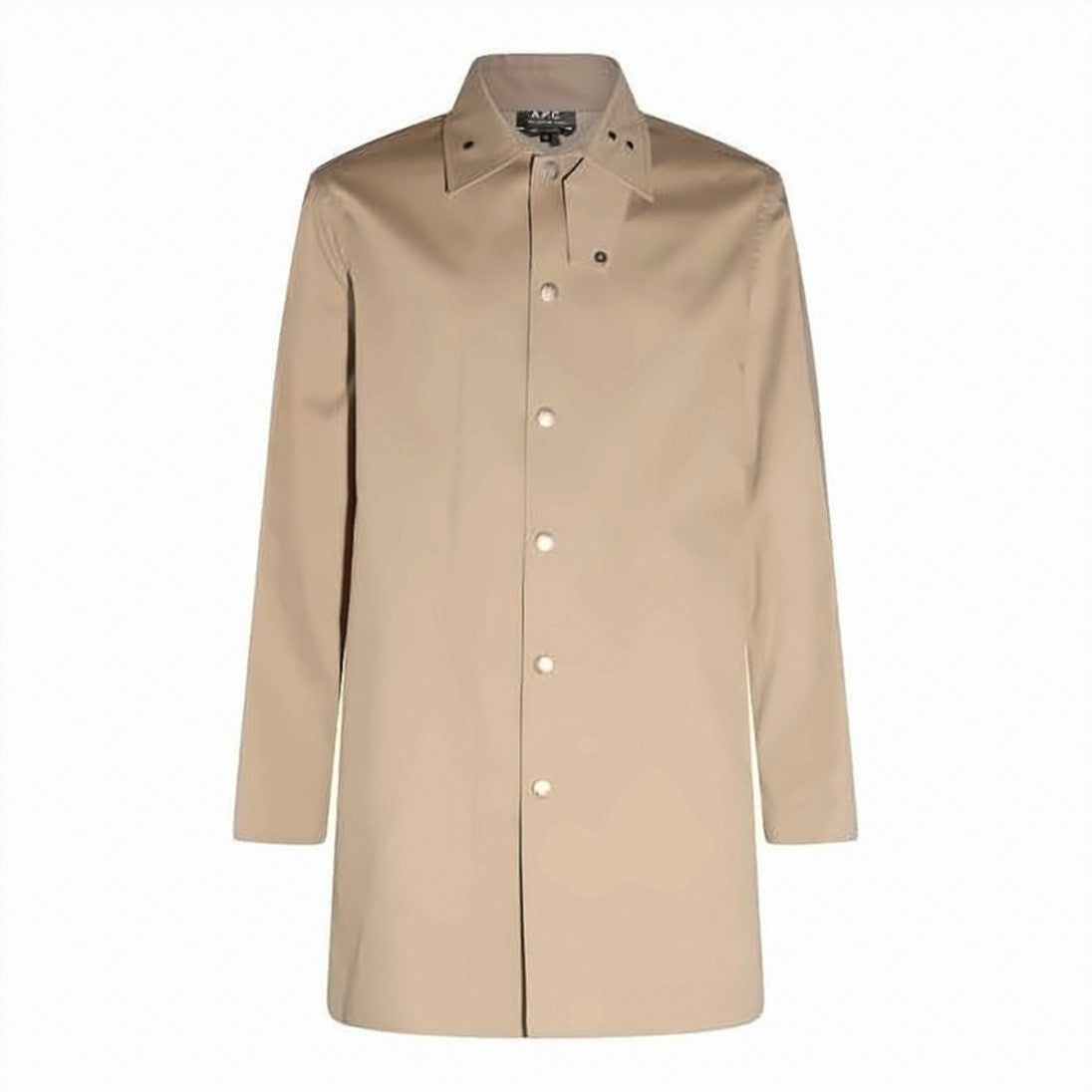 A.P.C. Minimalist Straight-Cut Coat With Classic Collar And Snap Closure