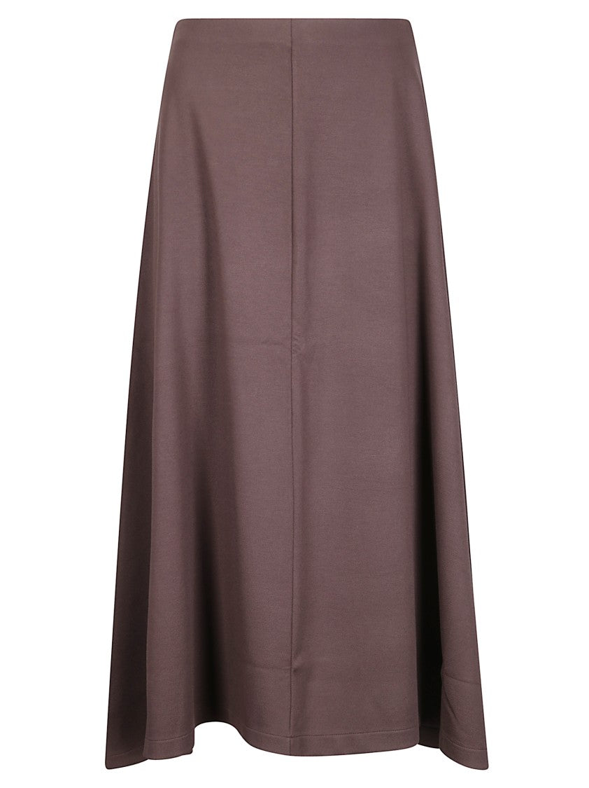 Hira Brown Flared Skirt In Heavy Fabric