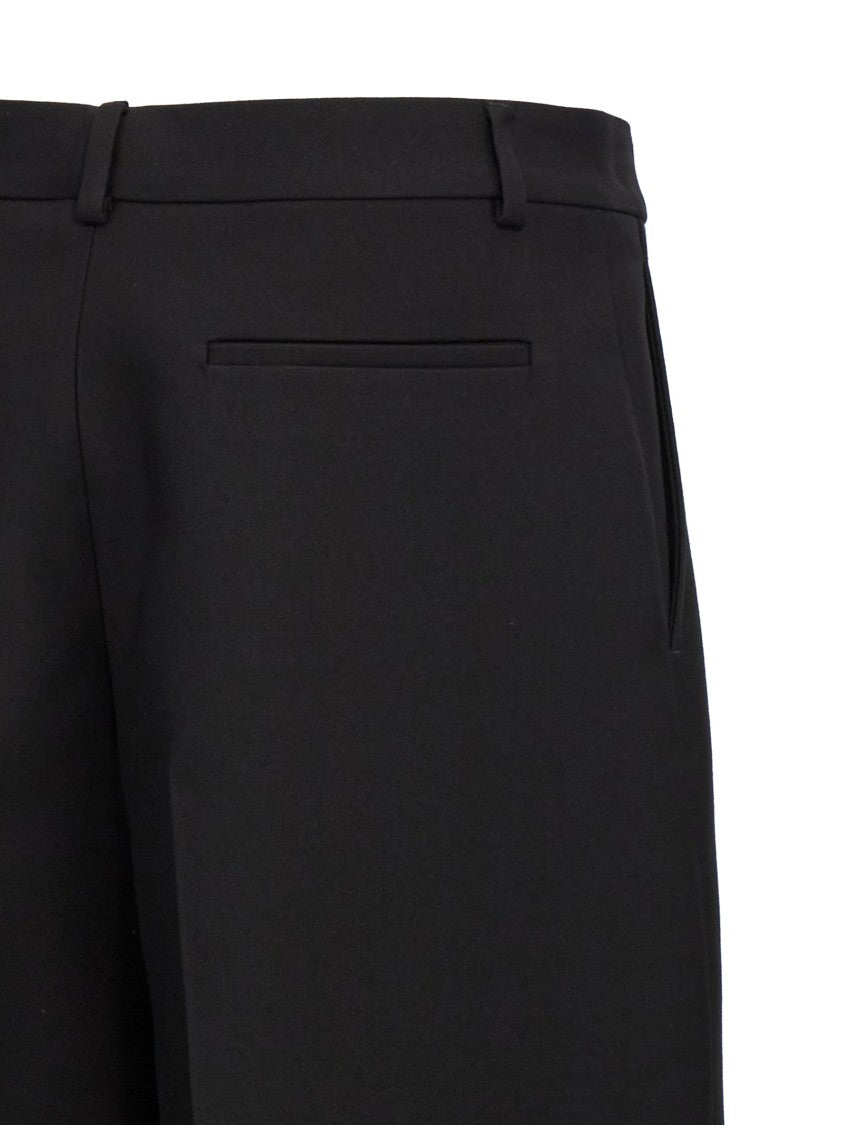 Valentino Garavani Double Compact Drill Wool And Silk Trousers