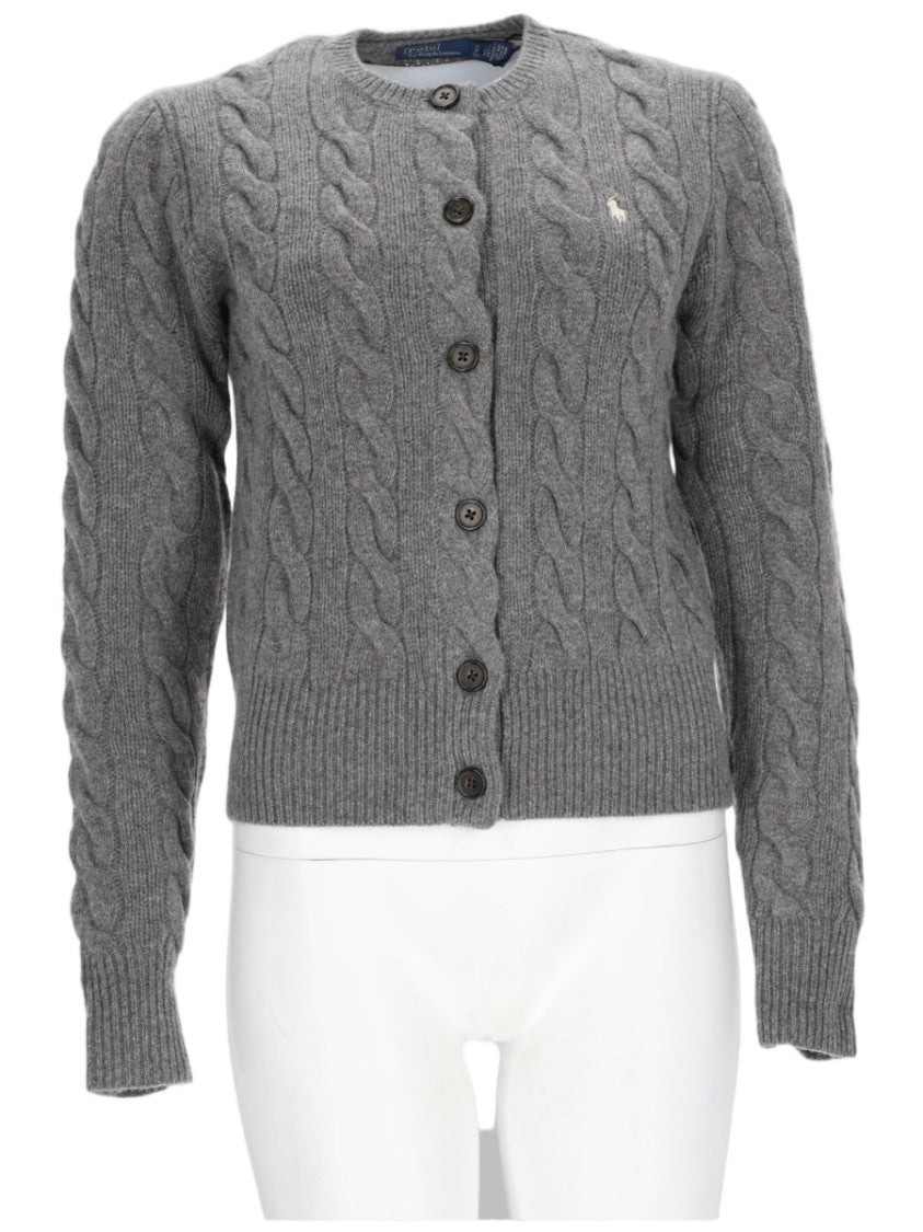 Polo Ralph Lauren Cable Knit Cardigan With Embroidered Logo
