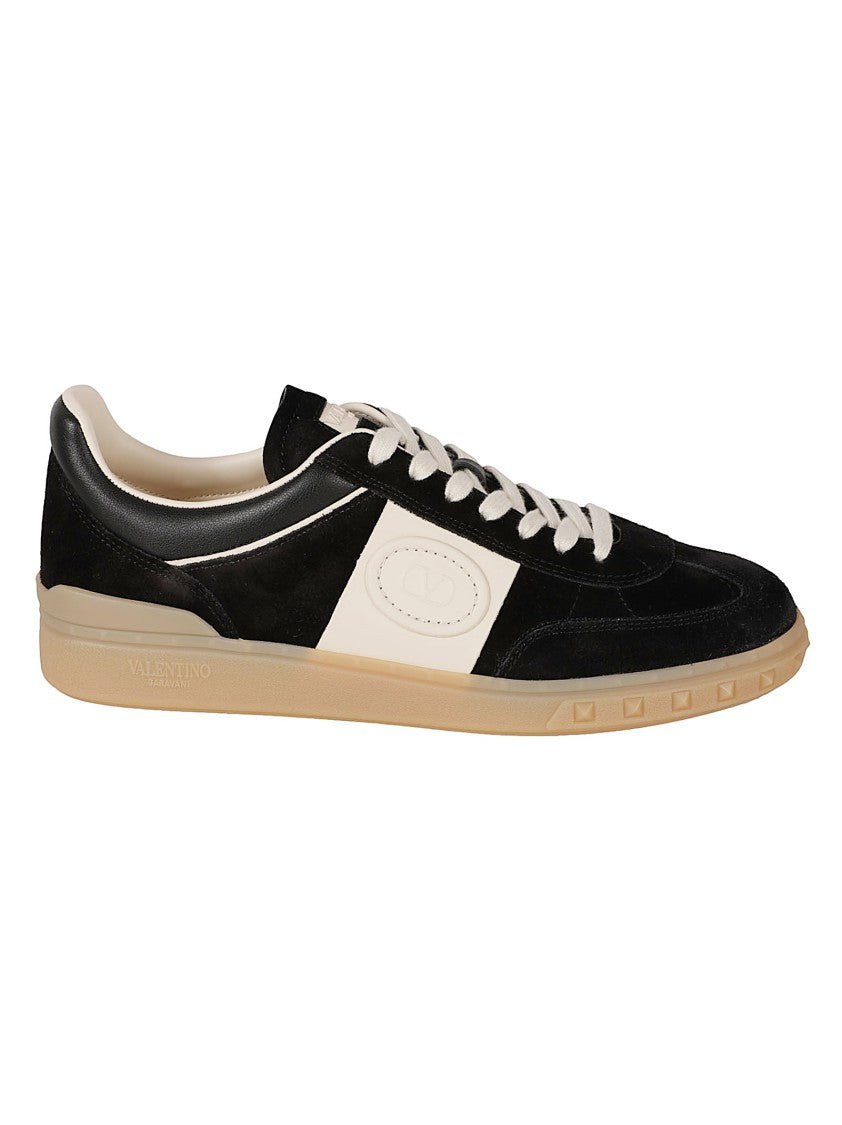 Valentino Garavani Low-Top Sneakers With Black Suede And Smooth Leather Panels