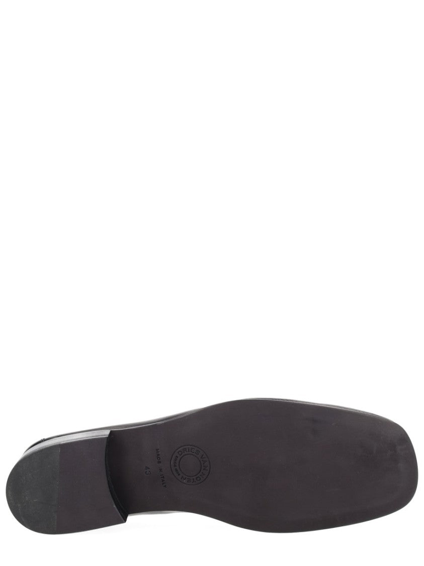 Dries Van Noten Neutrals Polished Smooth Finish Leather Loafers