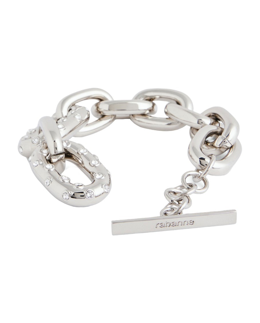 Rabanne Polished Silver Chain Bracelet With Interlaced Links