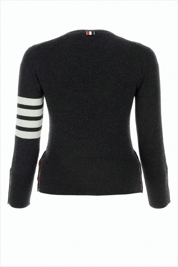 Thom Browne Finely Knit Cashmere Sweater With Distinctive Stripes