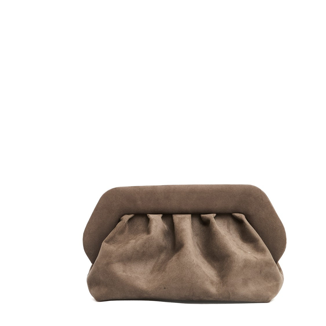Themoirè Clutch Vegan Suede Fango