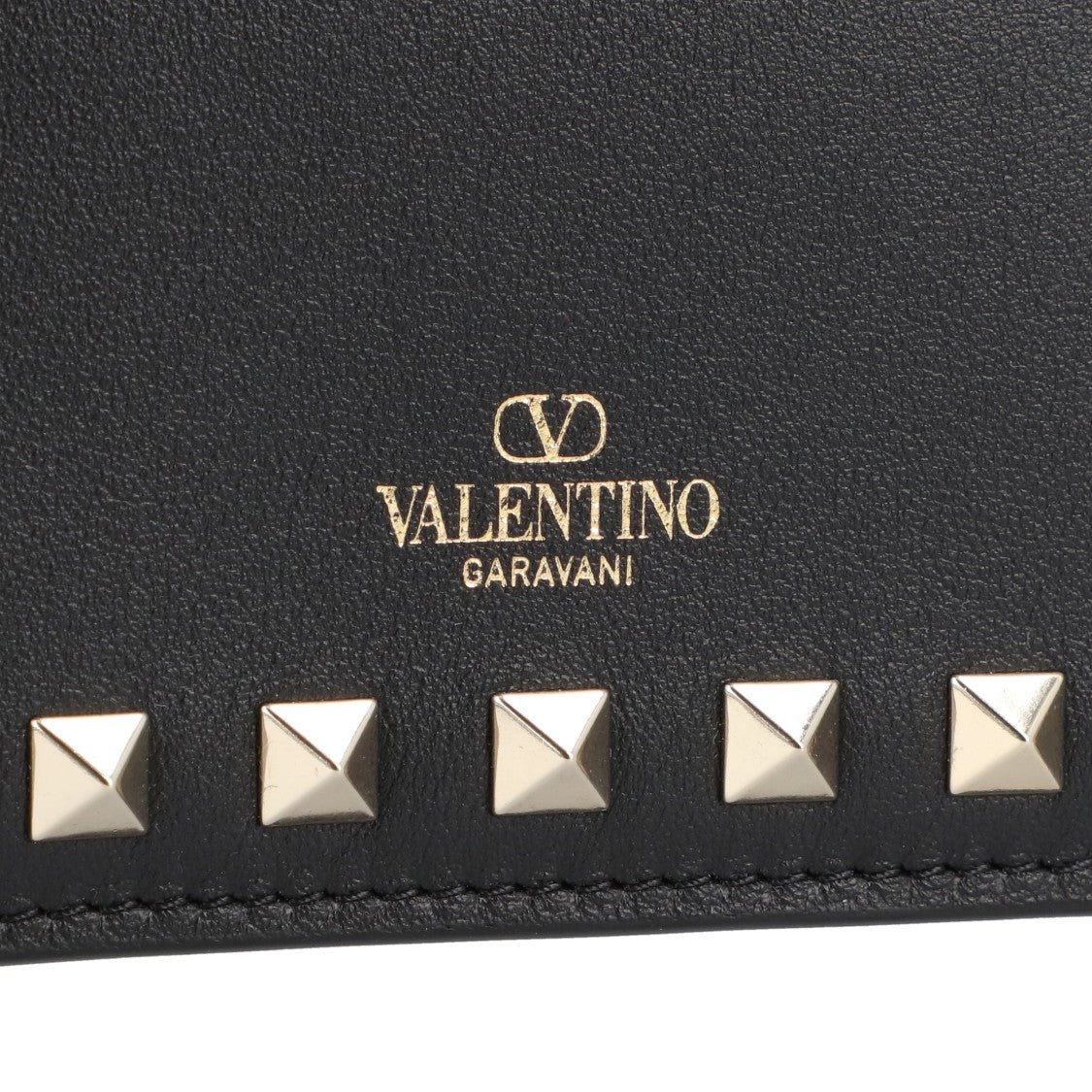Valentino Small Rockstud Calfskin Wallet
