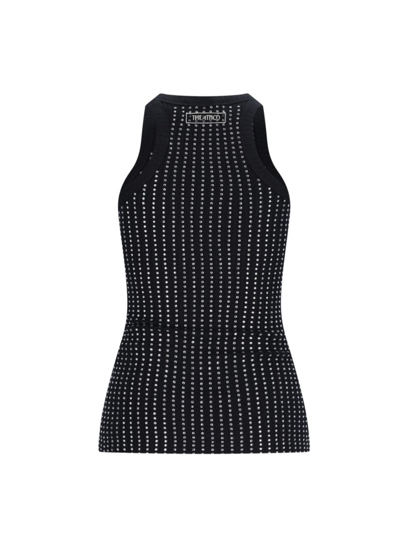 The Attico Crystal Tank Top – Black