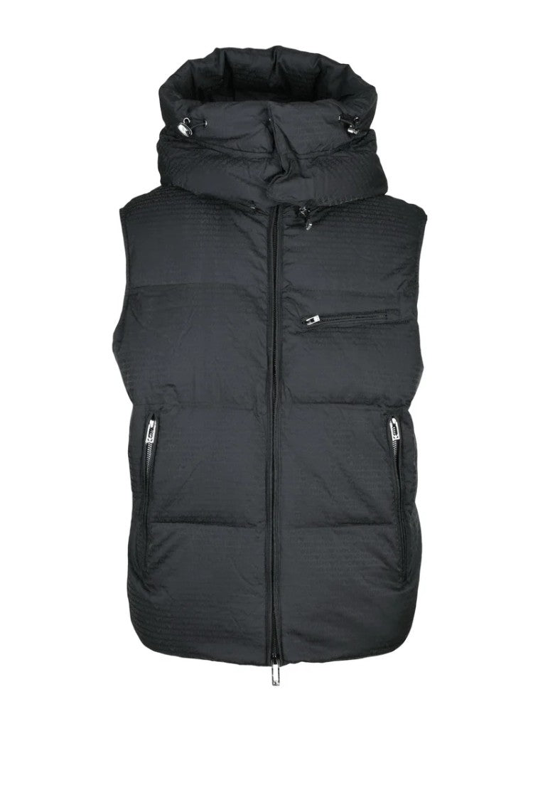 Emporio Armani Polyamide Gilet With Zip - Black