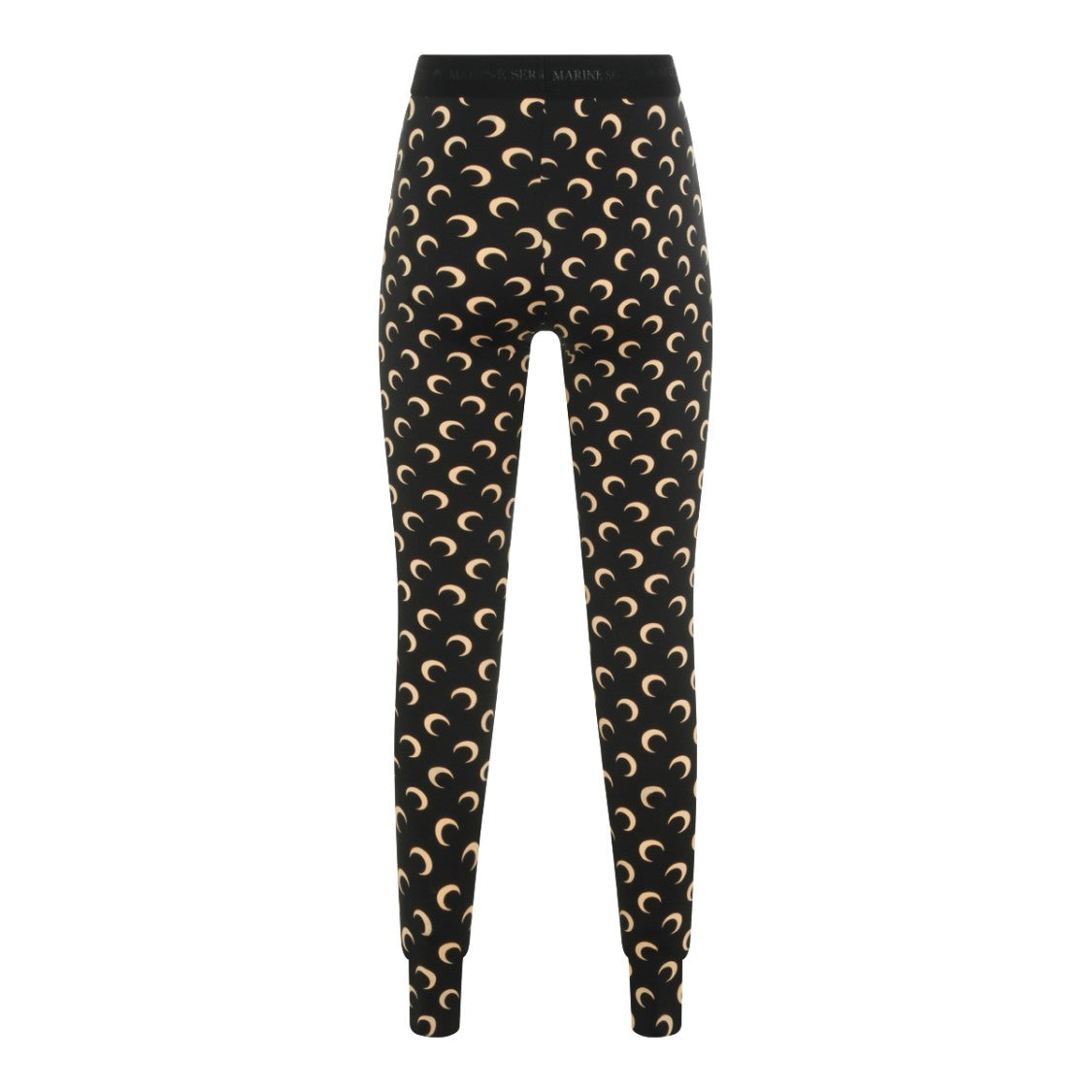 Marine Serre Tight-Fit Black Trousers With Moon Print Design