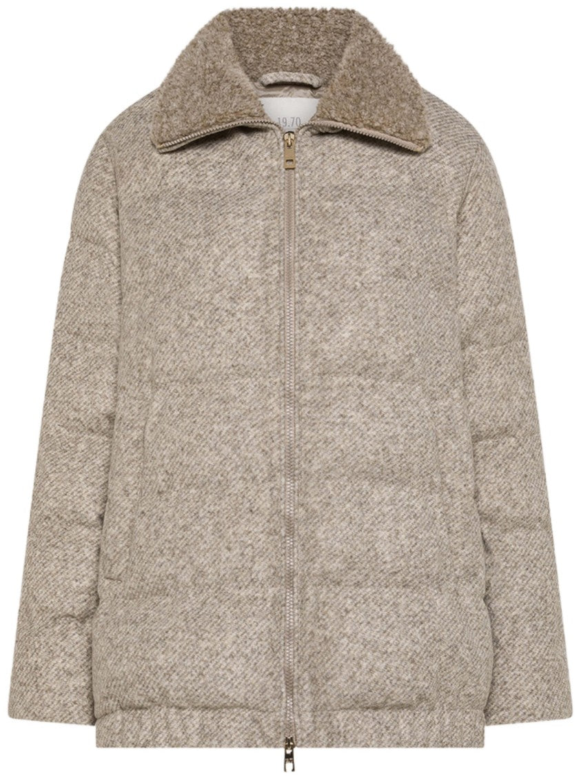 Seventy Venezia Padded Quilted Plush Collar Boxy Jacket