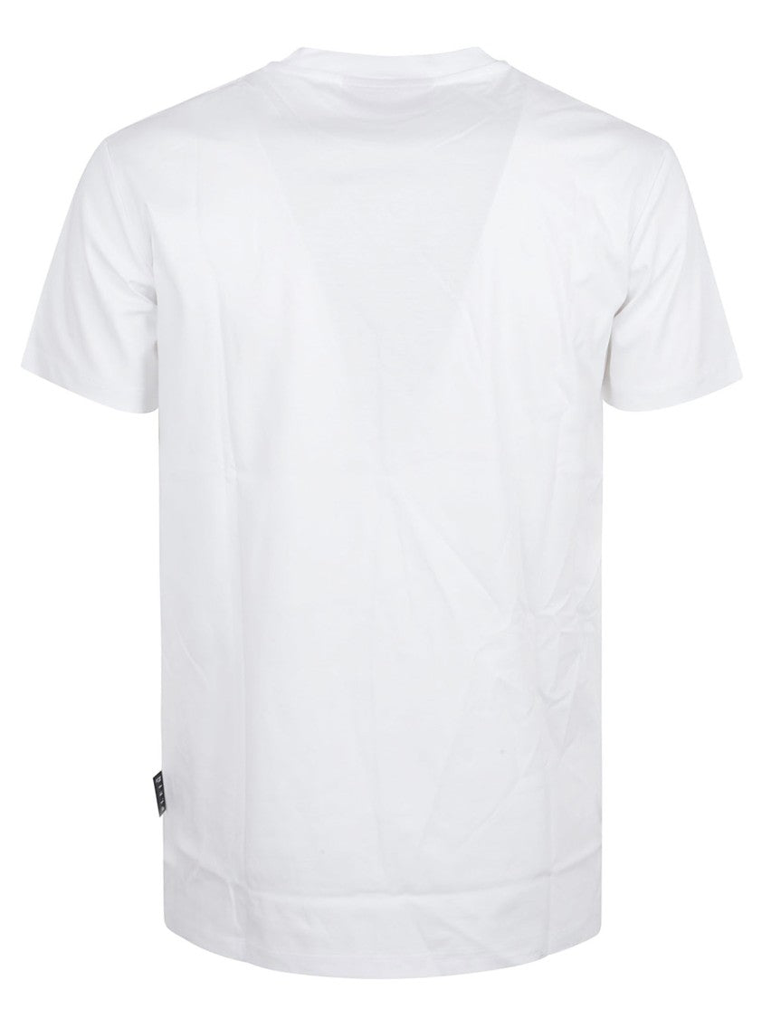 Philipp Plein Short-Sleeve White T-Shirt With Monogram Embroidery