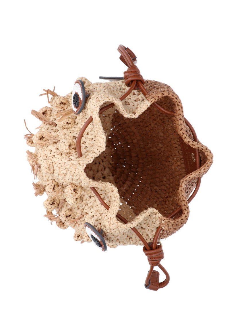 Anya Hindmarch Mini "Eyes" Crossbody Bag – Beige