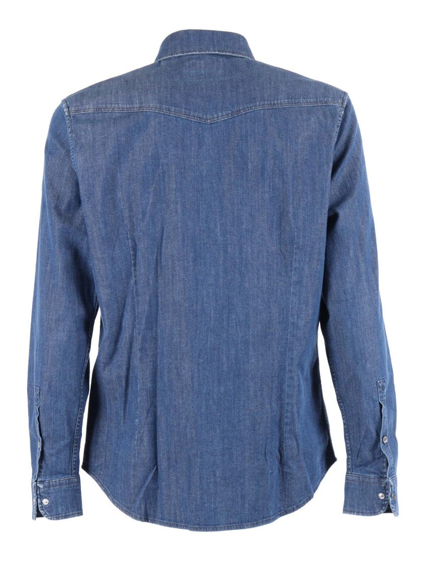 Dondup Tailored White Long-Sleeve Shirt With Button-Down Front