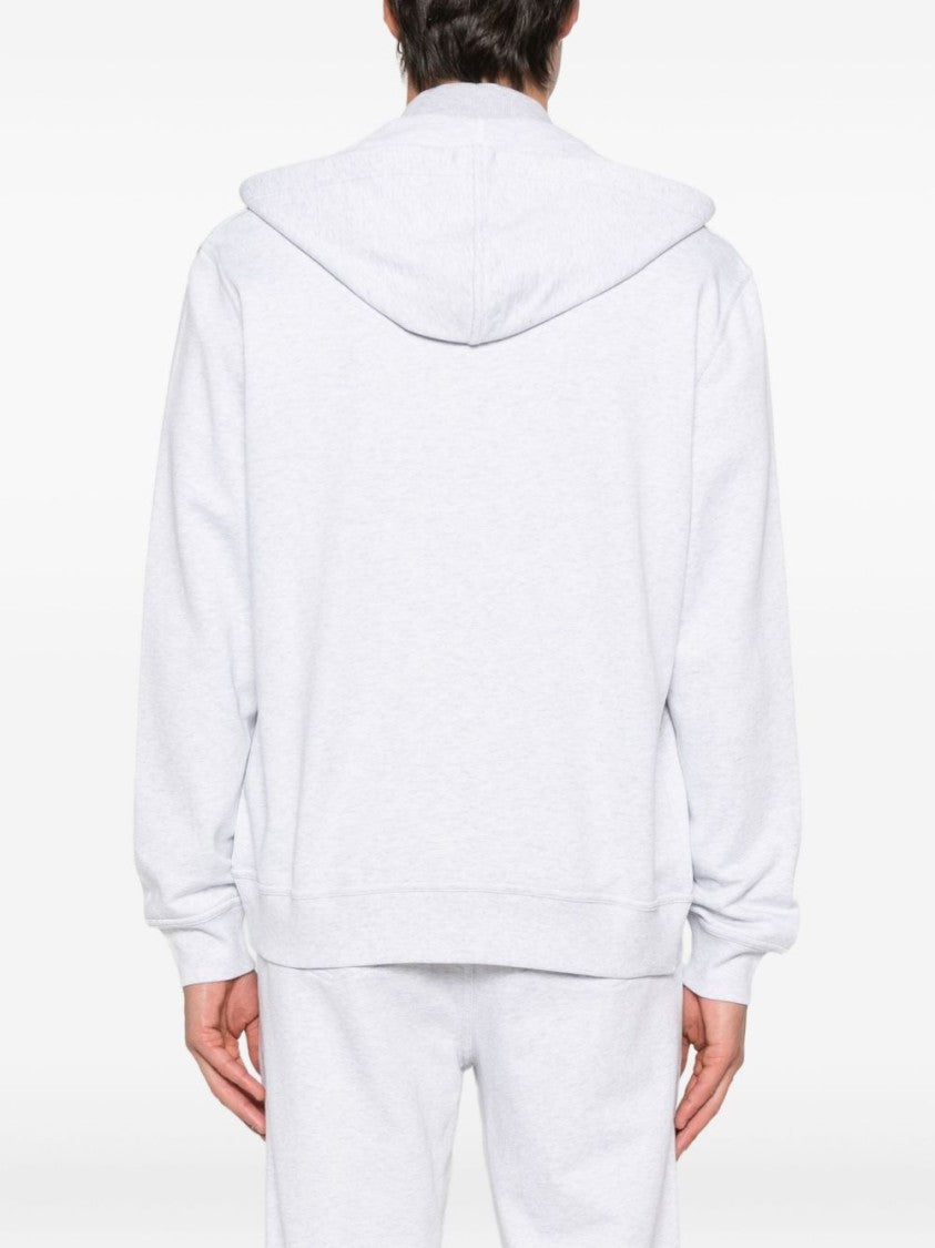 Brunello Cucinelli Light Grey Cotton Sweatshirt With Hood