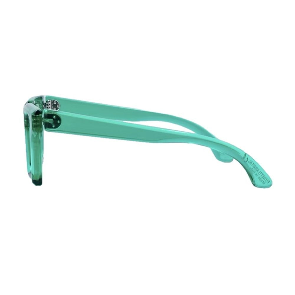 Panetti Eyewear Krystal Flash Geometric Transparent Green Acrylic Sunglasses
