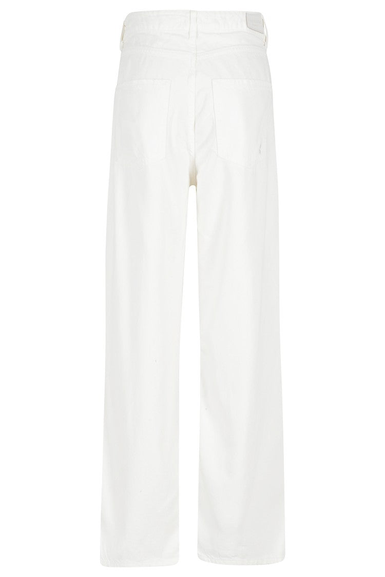 Icon Denim White Bea Low-Waist Cotton Wide-Leg Jeans