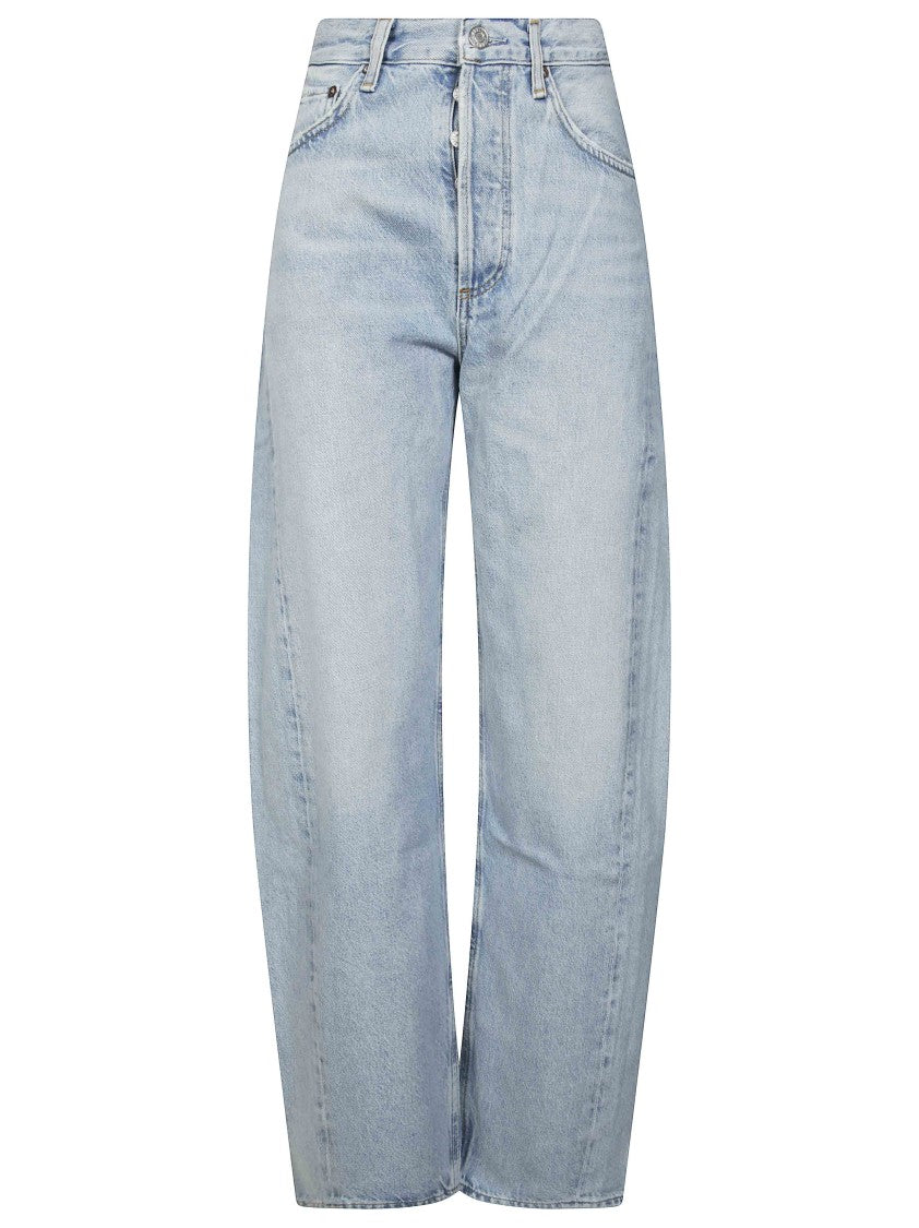 Agolde High-Rise Curved Taper Distressed Jeans