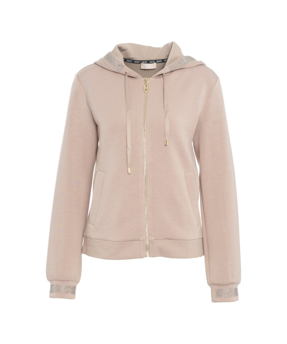 Liu Jo Hooded Sweatshirt With Rhinestones