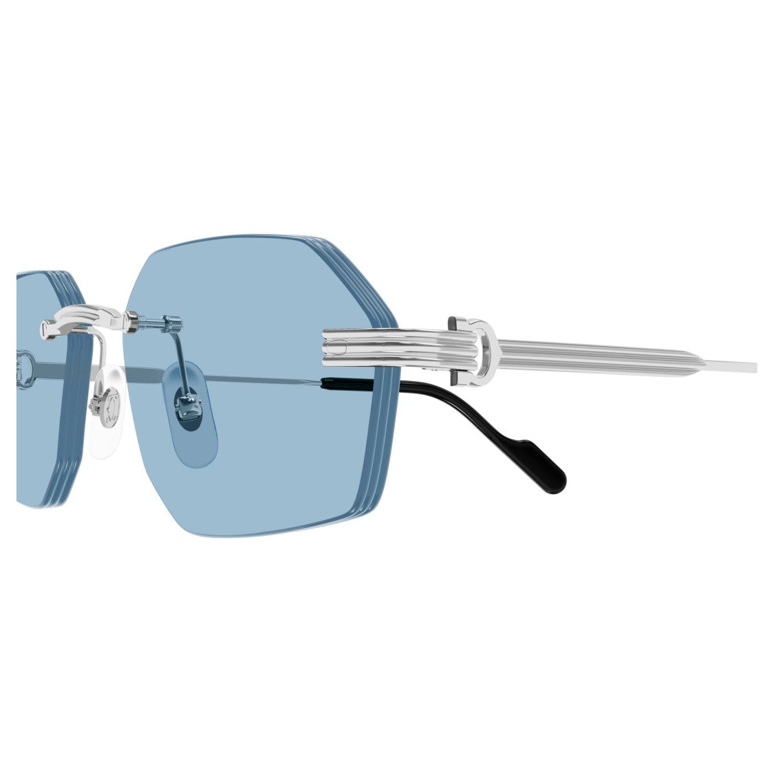 Cartier Rimless Sunglasses With Geometric Hexagonal Lenses