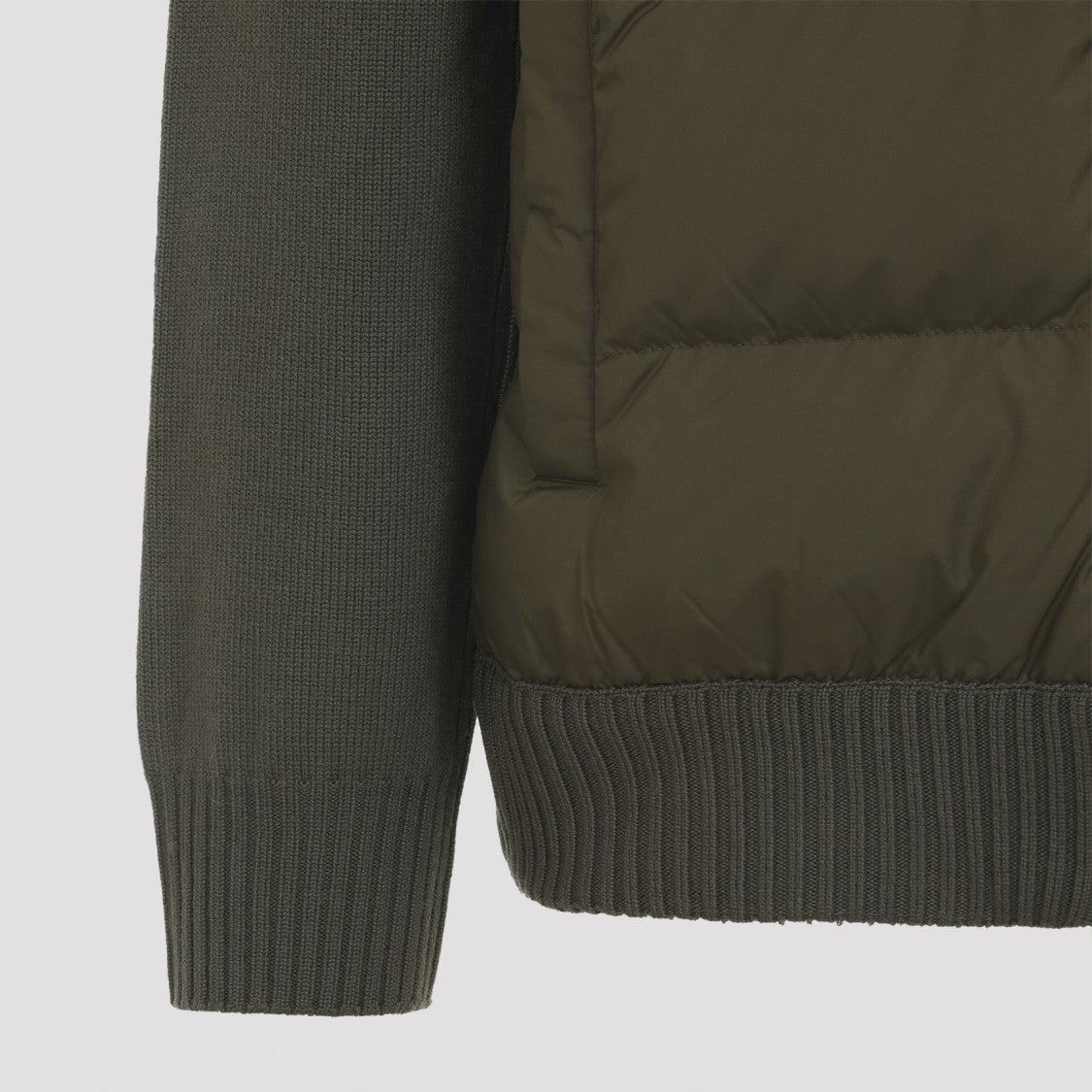 Moncler Padded Knit Sweater With Quilted Front Panel
