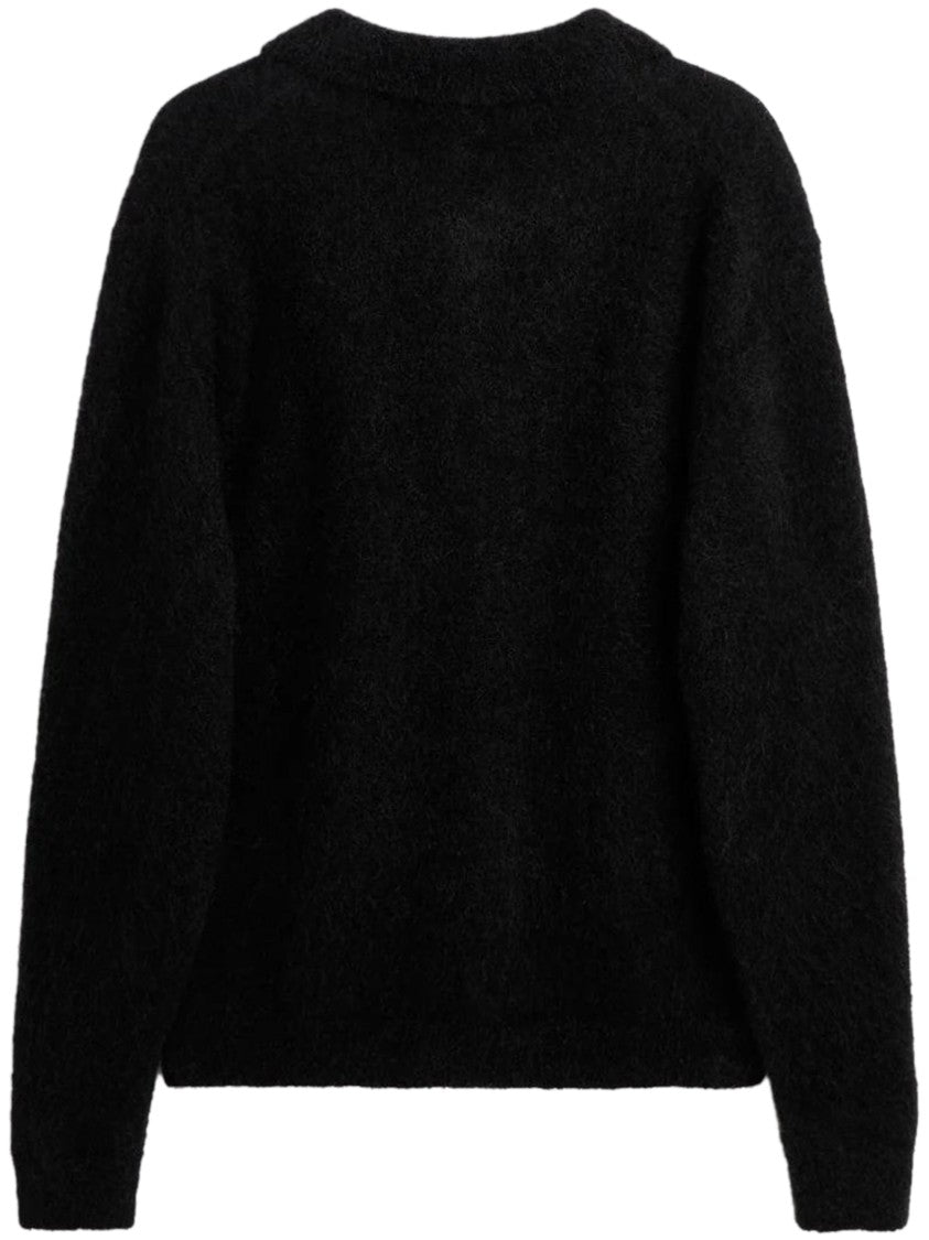 Sunflower Textured Mohair Polo Shirt With Classic Collar