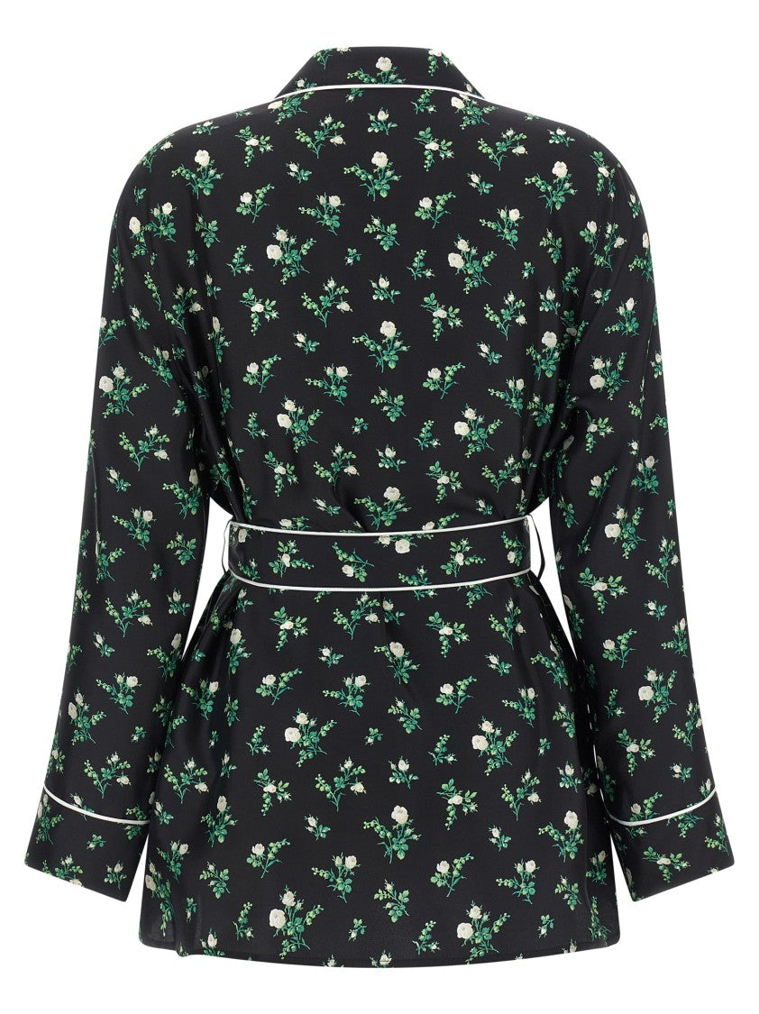 Dolce & Gabbana Roselline And Mughetti Floral Print Silk Twill Shirt