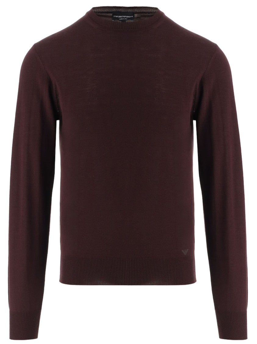 Emporio Armani Virgin Wool Sweater With Crew Neck And Ribbed Cuffs