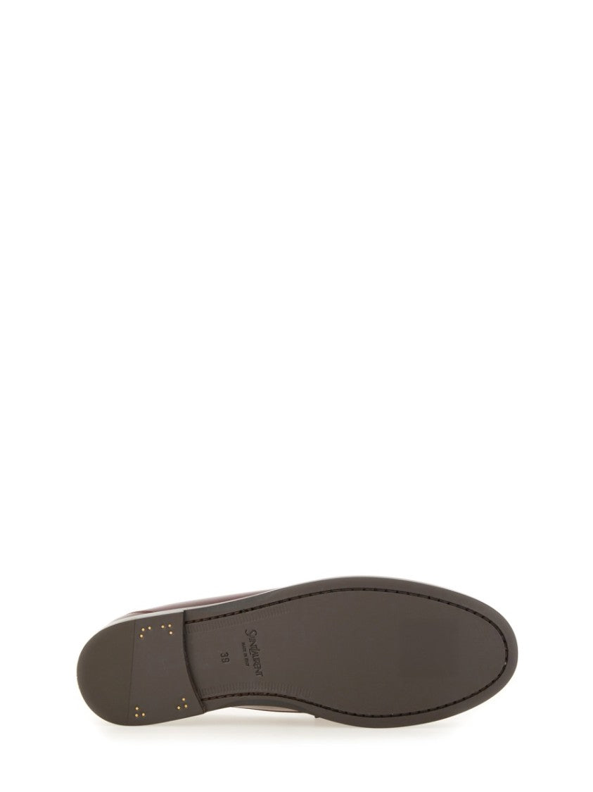 Saint Laurent Smooth Leather Penny Loafer With Polished Finish