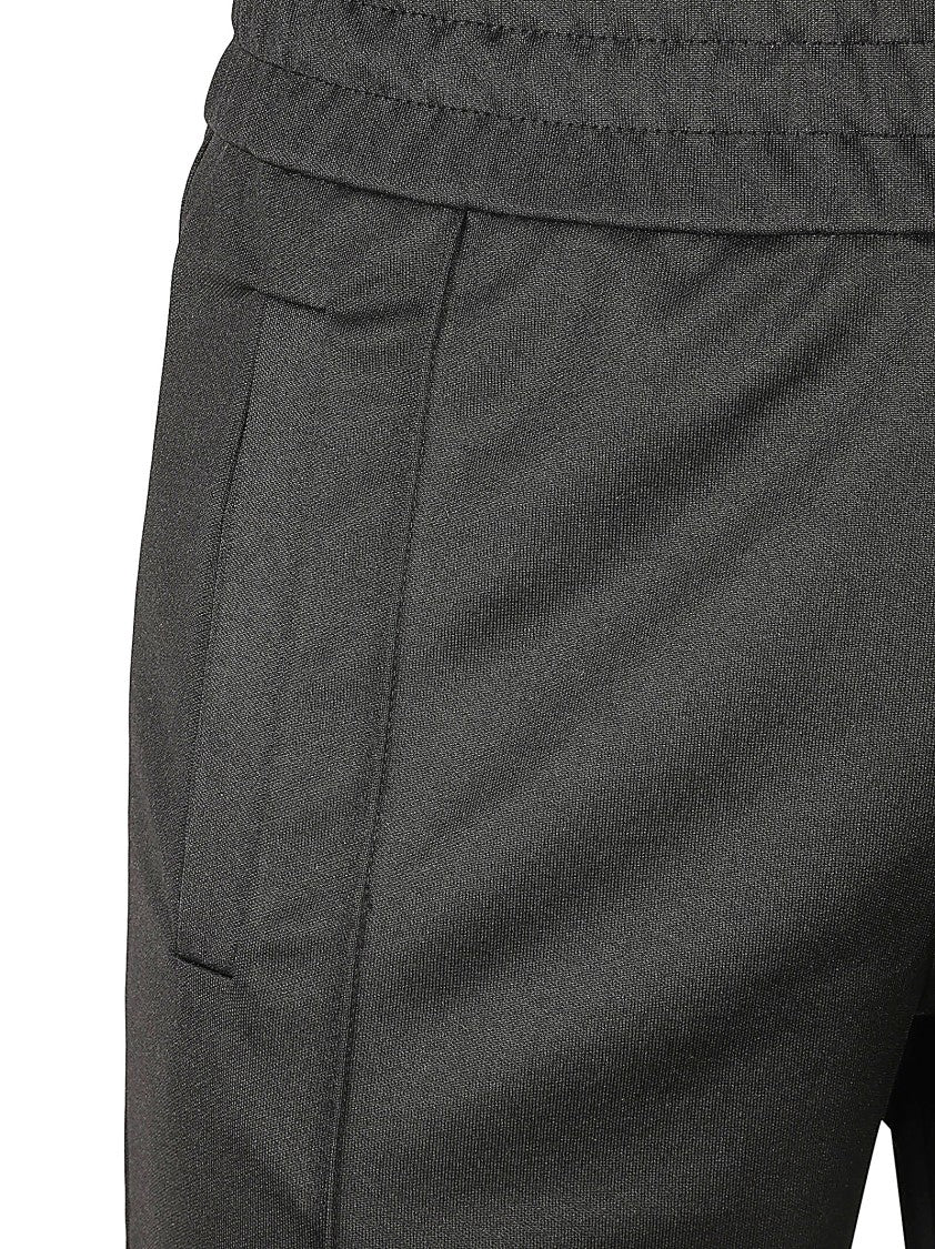 Palm Angels Tapered Black Trousers With Elastic Waistband