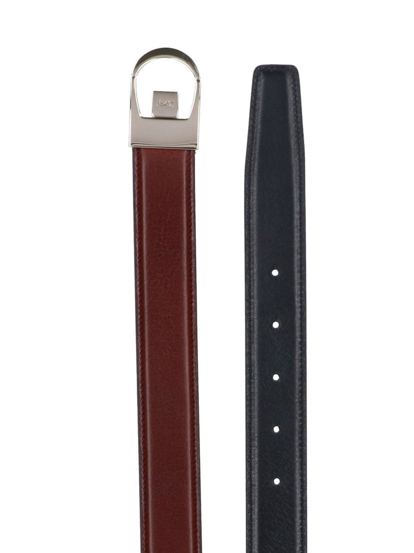 Saint Laurent Reversible "Cassandre" Belt – Brown/Black