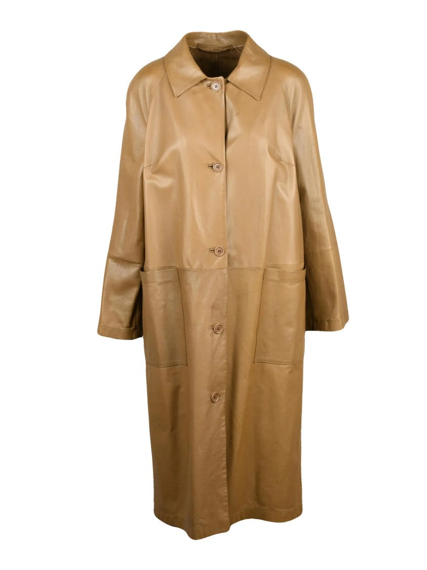 Salvatore Santoro Grey Leather Duster Coat