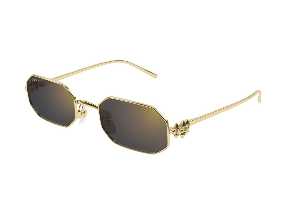 Cartier Gold Ct0682s Octagonal Metal Stud Sunglasses