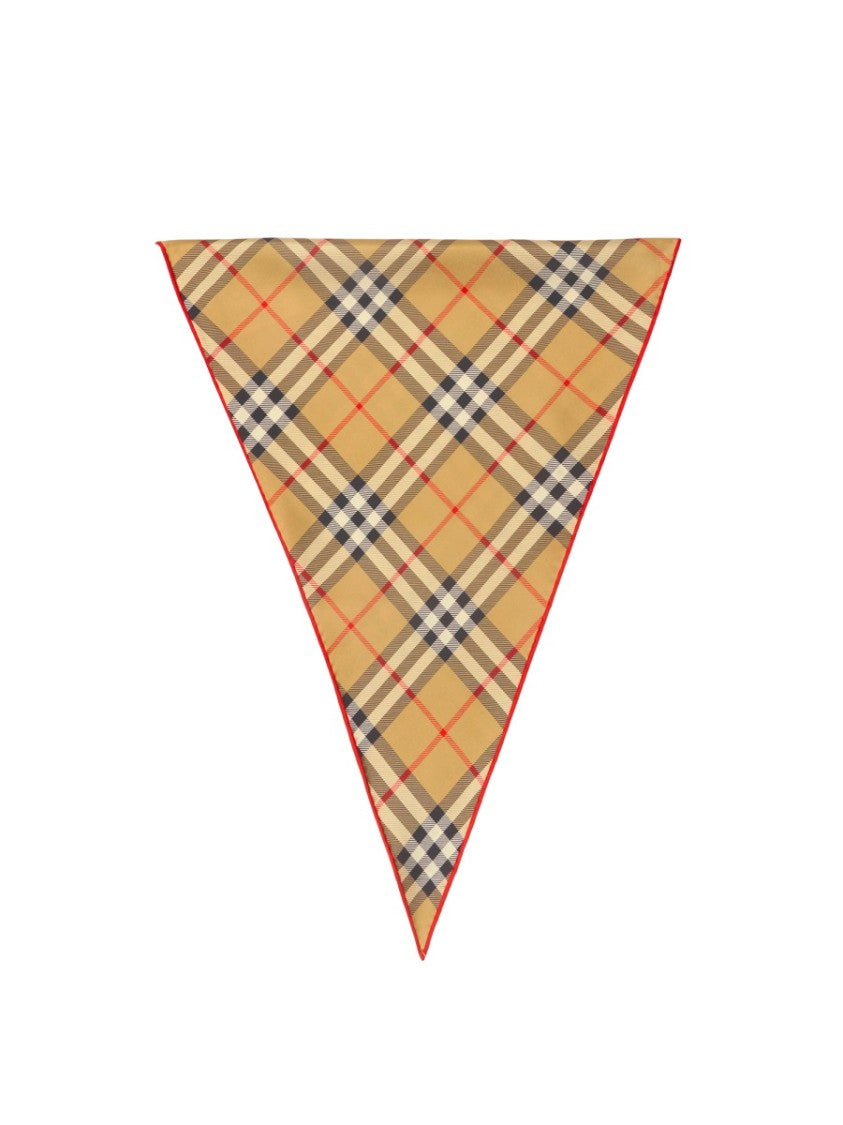 Burberry Beige Check Silk Border Scarf