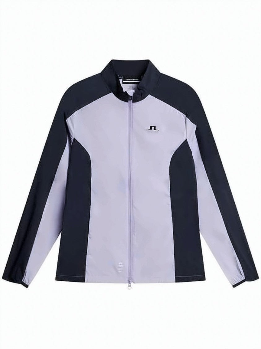 J Lindeberg Color-Blocked High Collar Jacket With Front Zipper