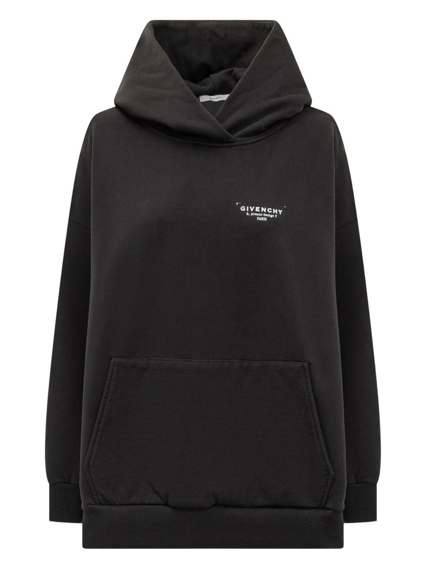Givenchy Relaxed Fit Black Cotton Graphic Hoodie