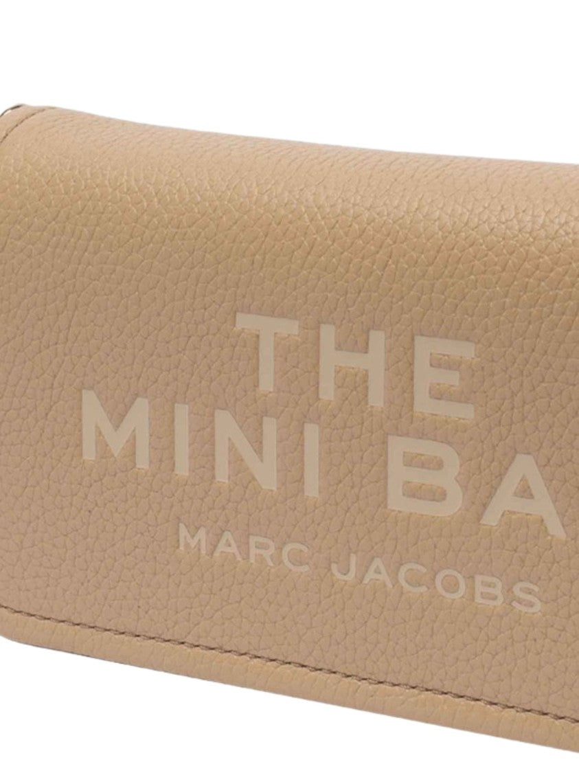 Marc Jacobs Brown Embossed Logo Leather Shoulder Bag