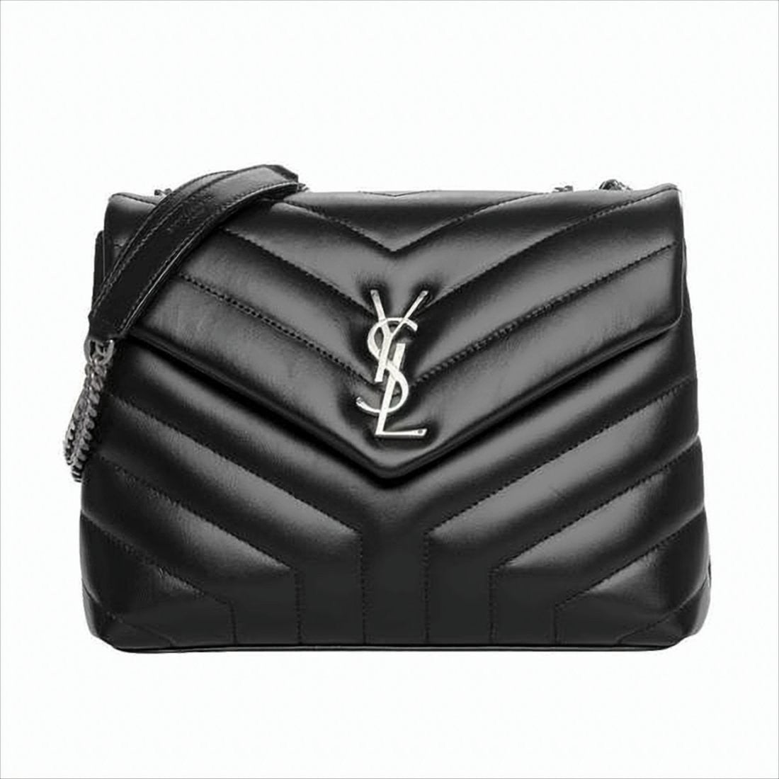Saint Laurent Chevron Quilted Calf Leather Shoulder Bag