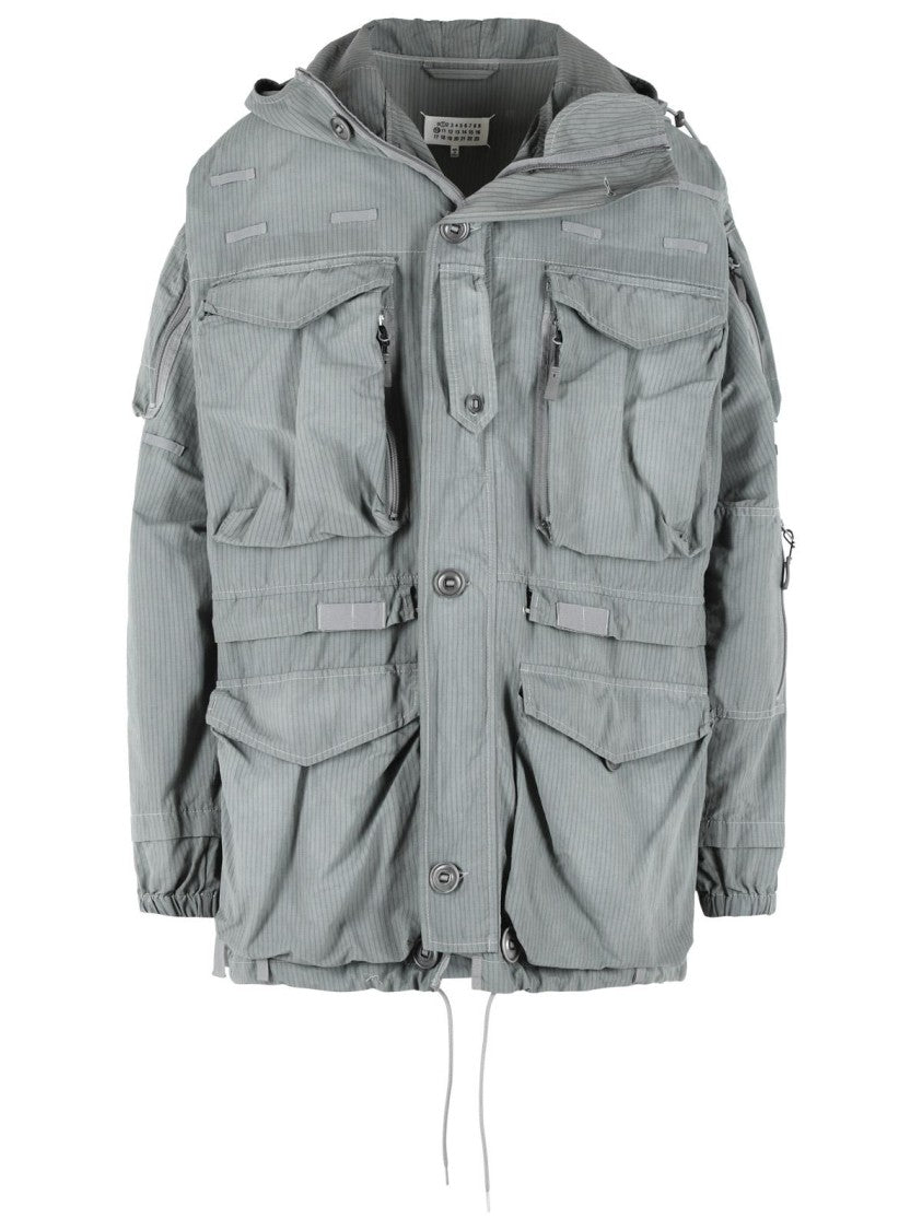 Maison Margiela Grey Green Cotton Blend Parka