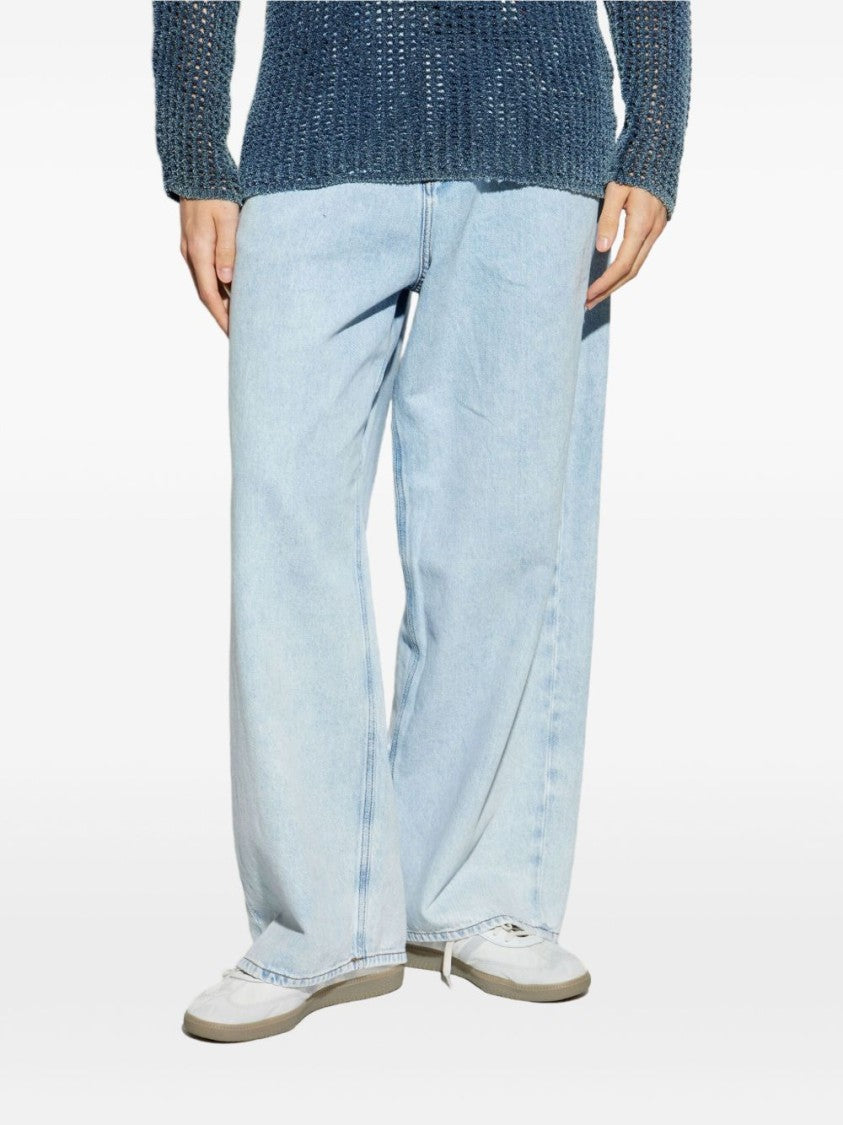 Diesel Light Wash Denim Jeans With Wide-Leg Silhouette