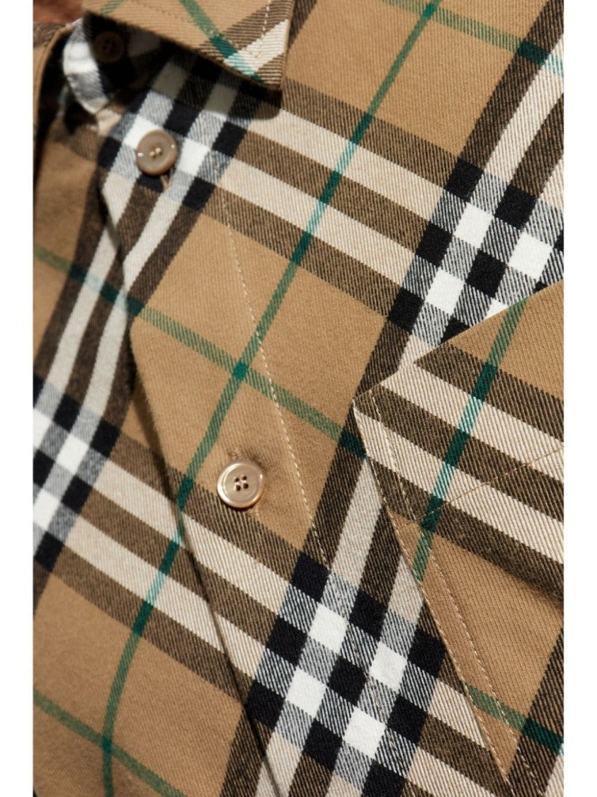 Burberry Linden Beige Cotton Check Print Shirt