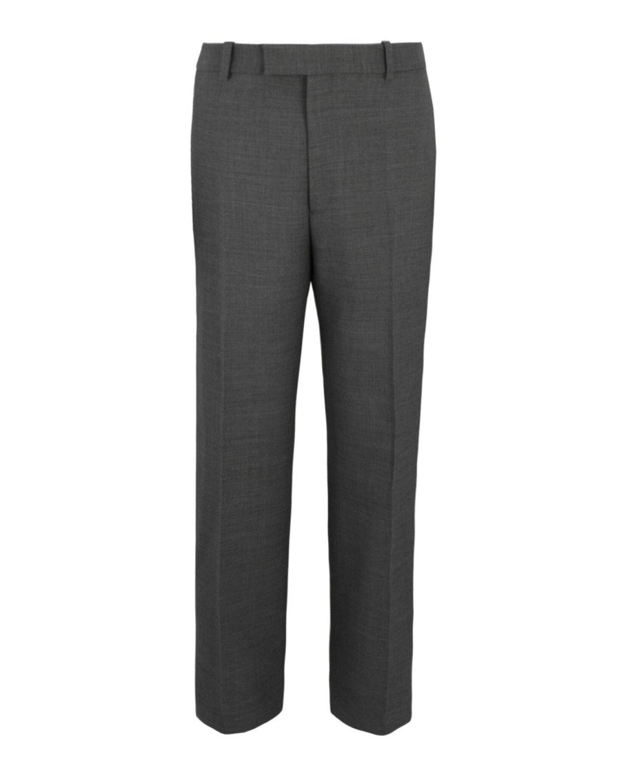 Ferragamo Mid-Rise Wool Pleated Trousers With Classic Straight Leg