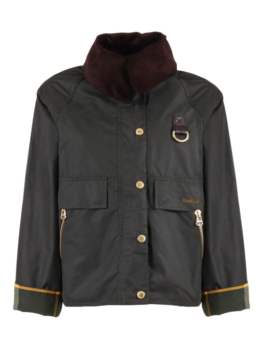 Barbour Waxed Cotton Jacket With Structured Silhouette