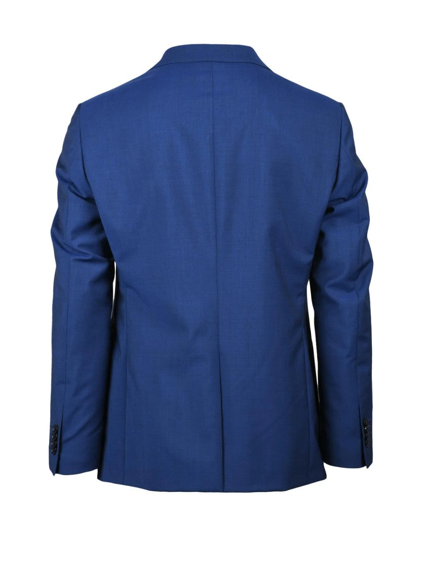 Luigi Bianchi Round Jacket With Wool And Mohair Blend In Royal Blue