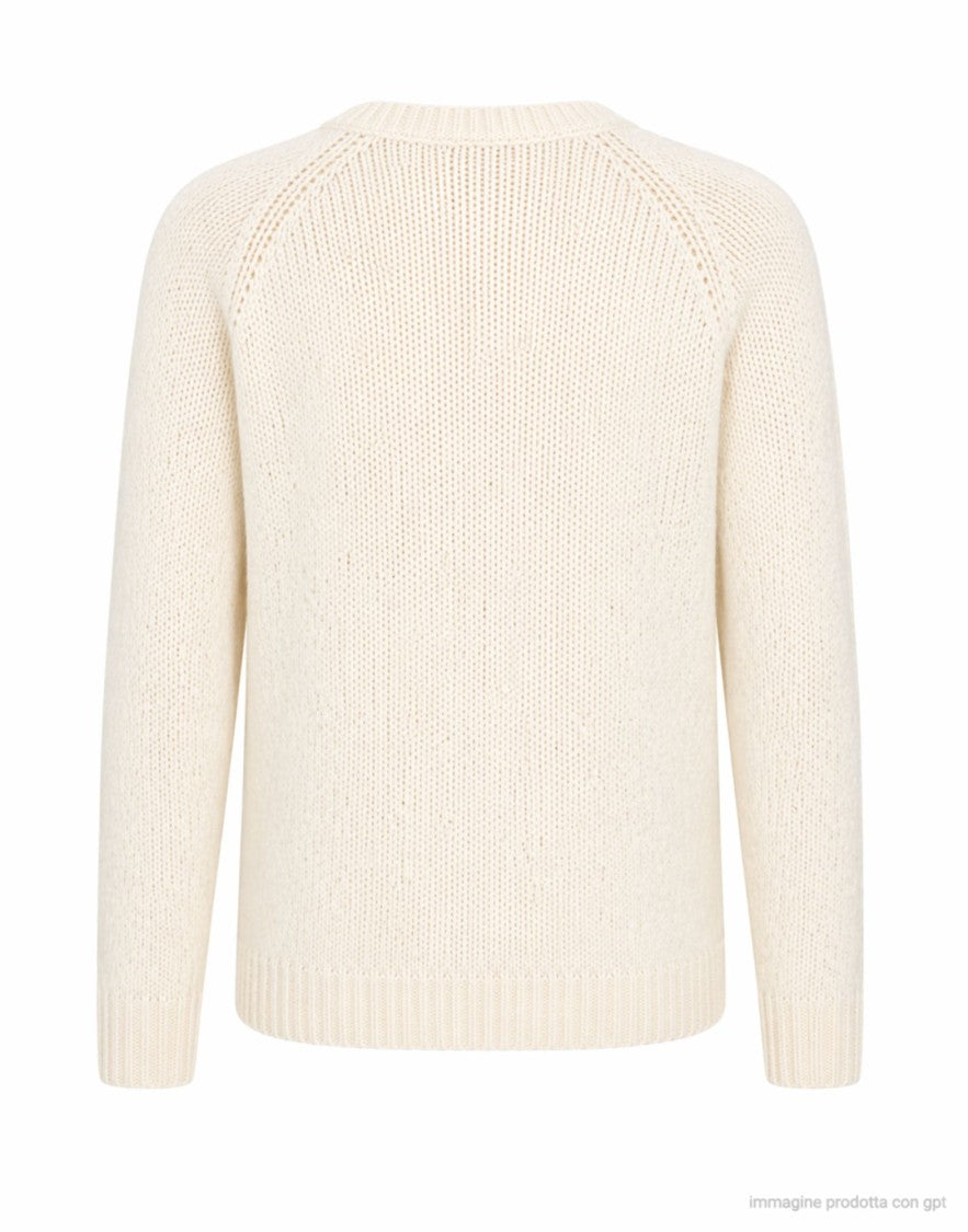 Origin Of Line Cream Raglan Sleeve Hemp Knit Top