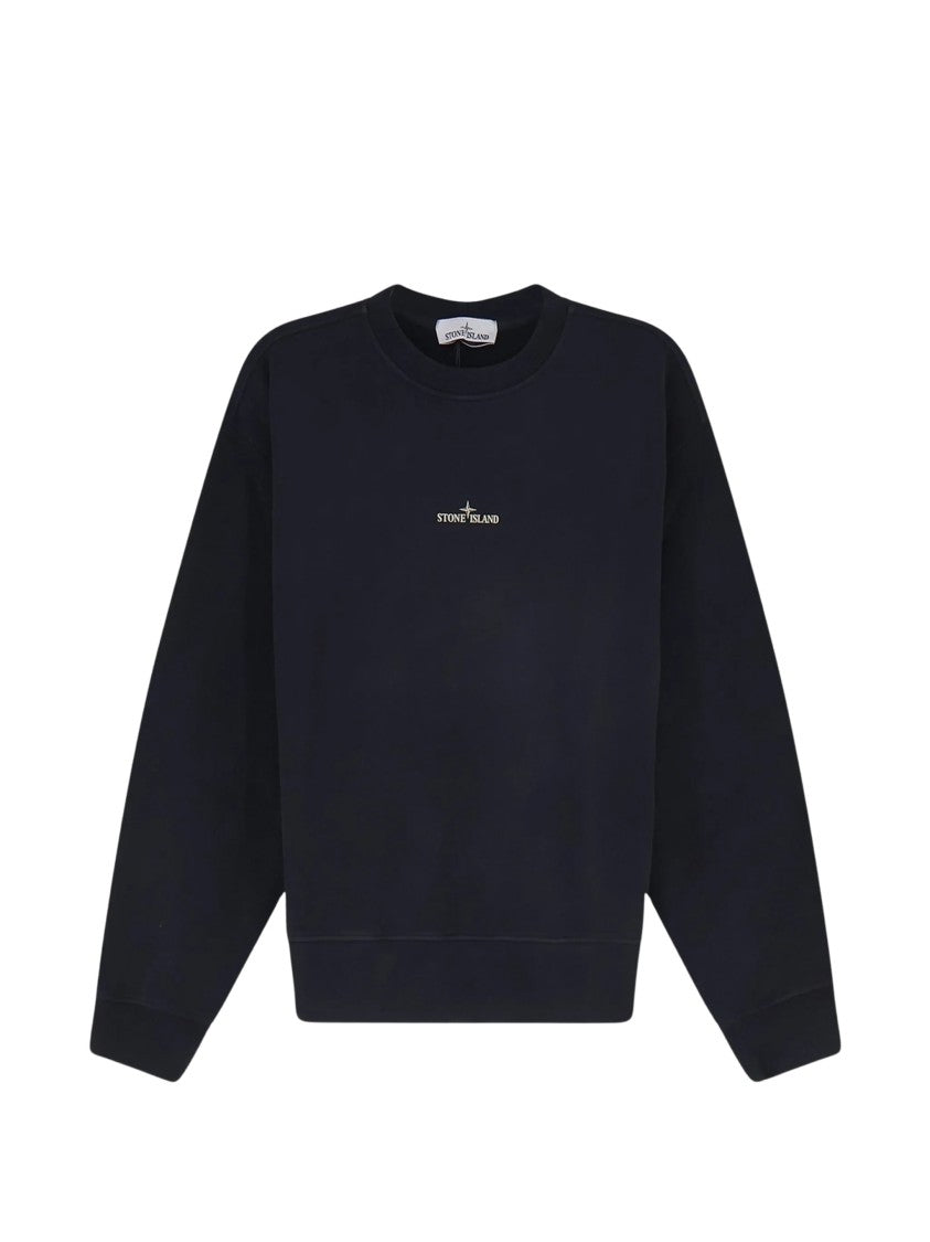 Stone Island Crewneck Sweatshirt With Minimalist Logo And Emblem