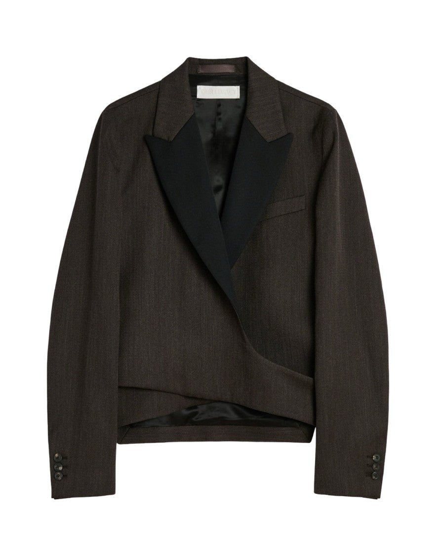 Our Legacy Cropped Wrap Blazer With Textured Fabric