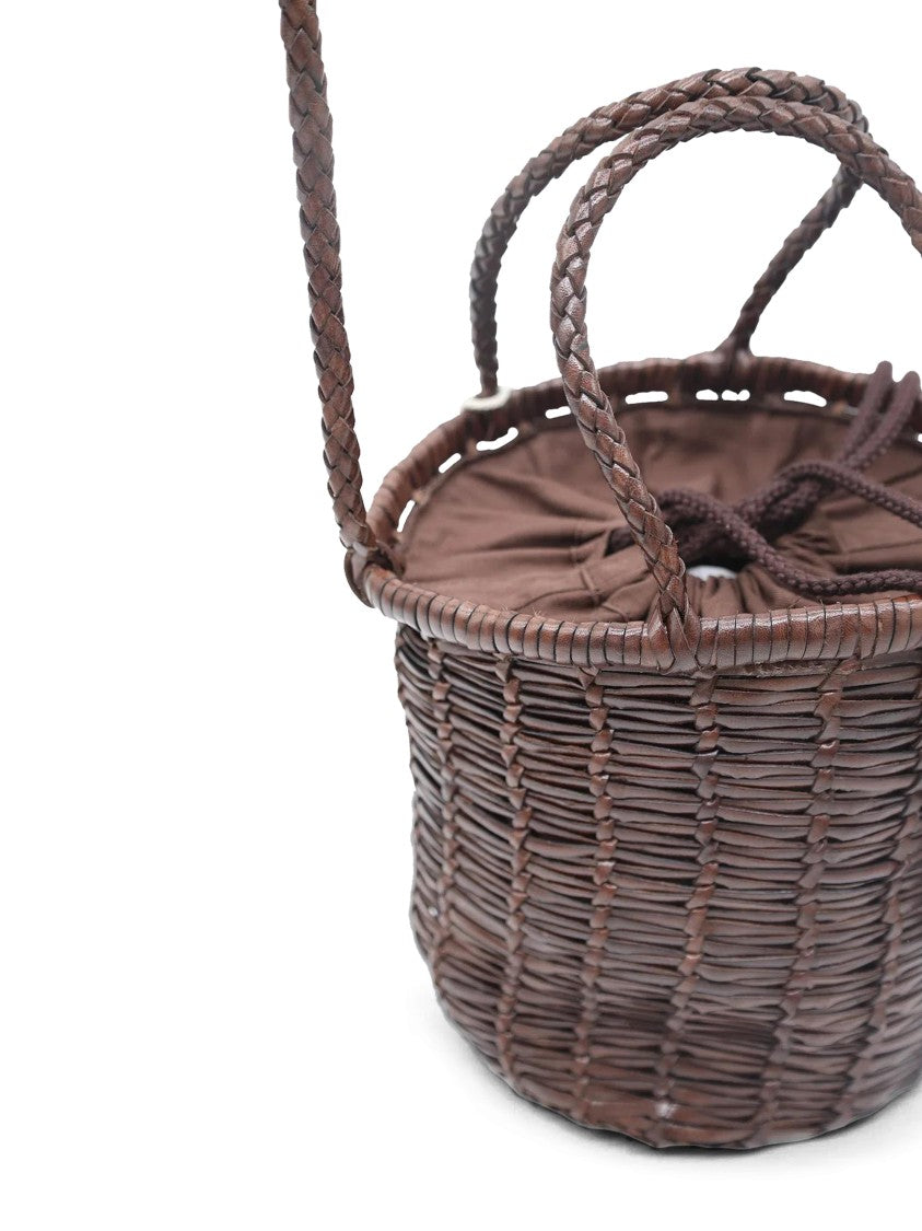 Dragon Diffusion Braided Leather Mini Basket Bag