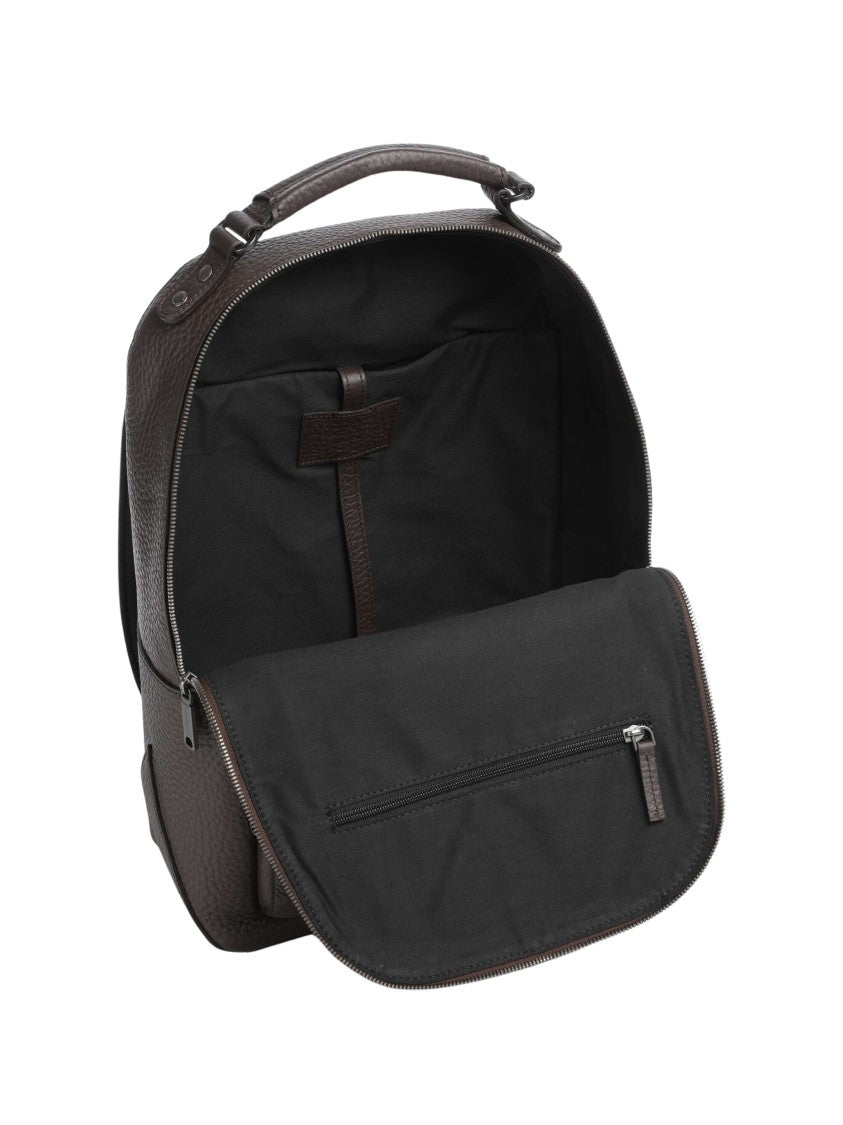 The Bridge Manfredi Grained Calf Leather Backpack